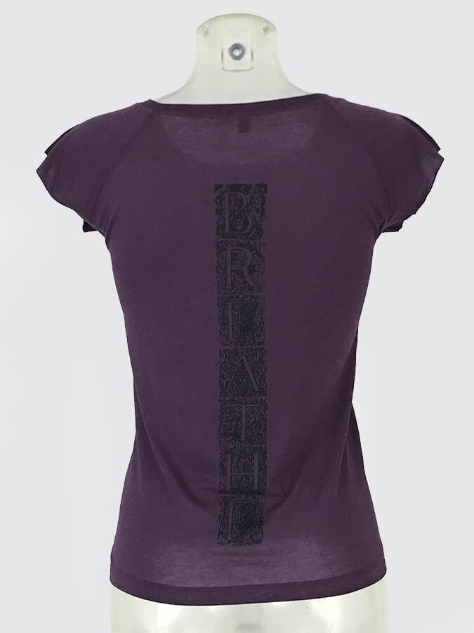 Natural Organic T-Shirt - Aubergine, Gold Tree